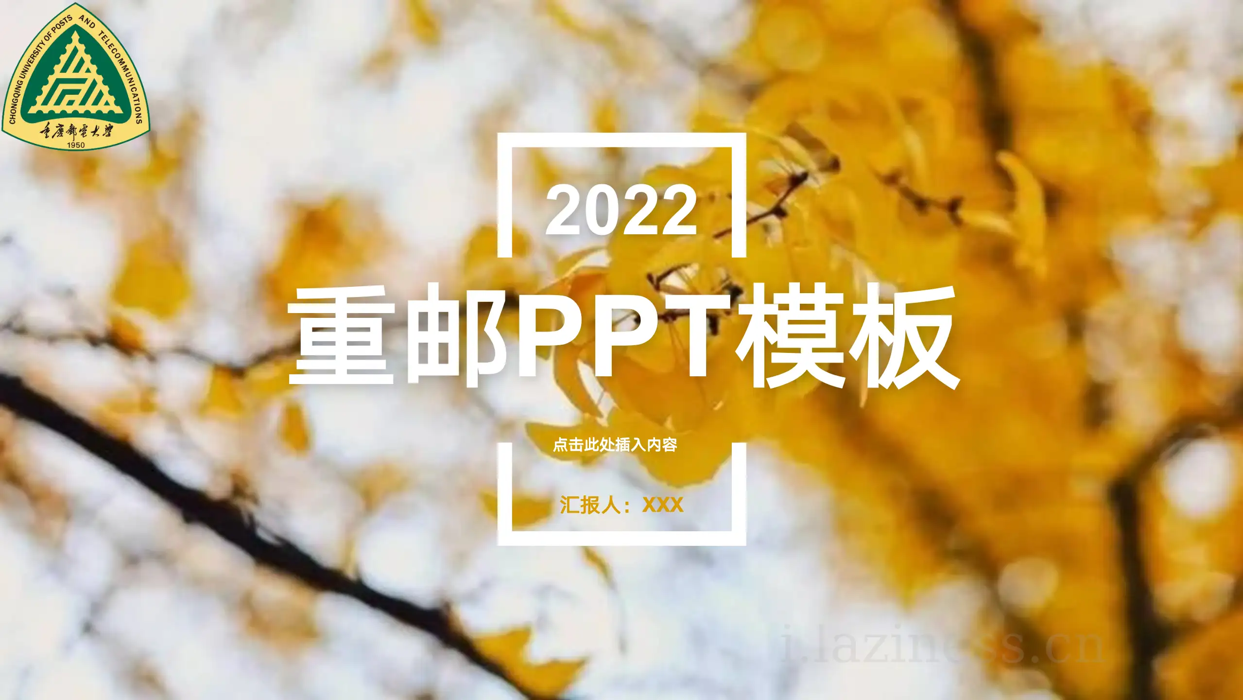 重庆邮电大学PPT模板-秋·银杏